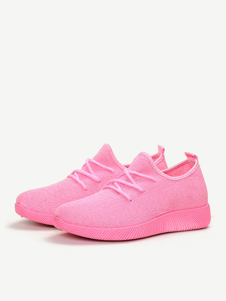Women Mesh Solid Color Lightweight Sport Casual Shoes