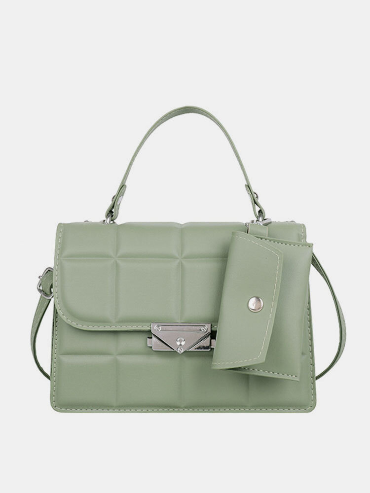 2 PCS Women Faux Leather Multi-Carry Large Capacity Tote Handbag Fashion Phone Bag Shoulder Bag
