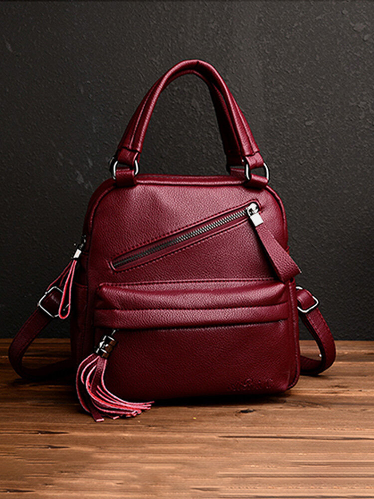 Multifunctional Stylish Daily PU Leather Handbag Backpack Shoulder Bags Crosbsody Bags For Women