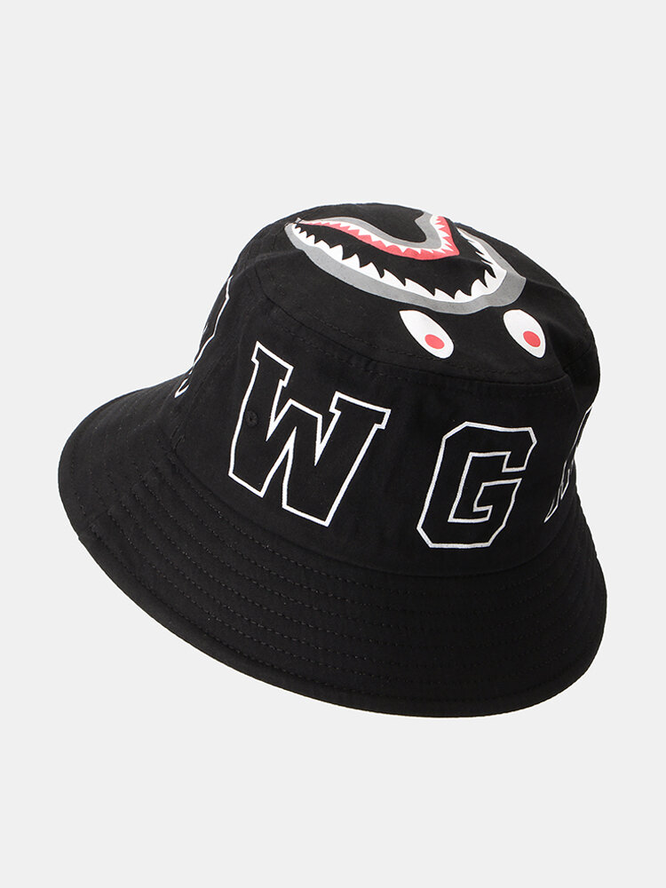 Bucket Hat Flat Top Letter Fashion Fisherman Hat Couple Version