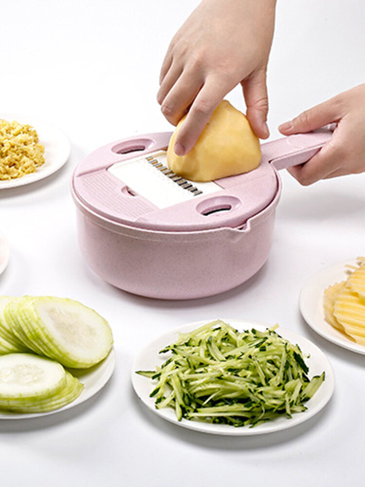 12 In 1 Vegetable Slicer Multifunction Vegetable Cutter Grater With Hand Guard Cutting Kitchen Tools