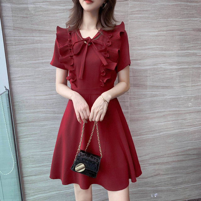 Dress New Women's Wisdom Smoked French Small Platycodon Skirt Female Long Section A Word Skirt Female.