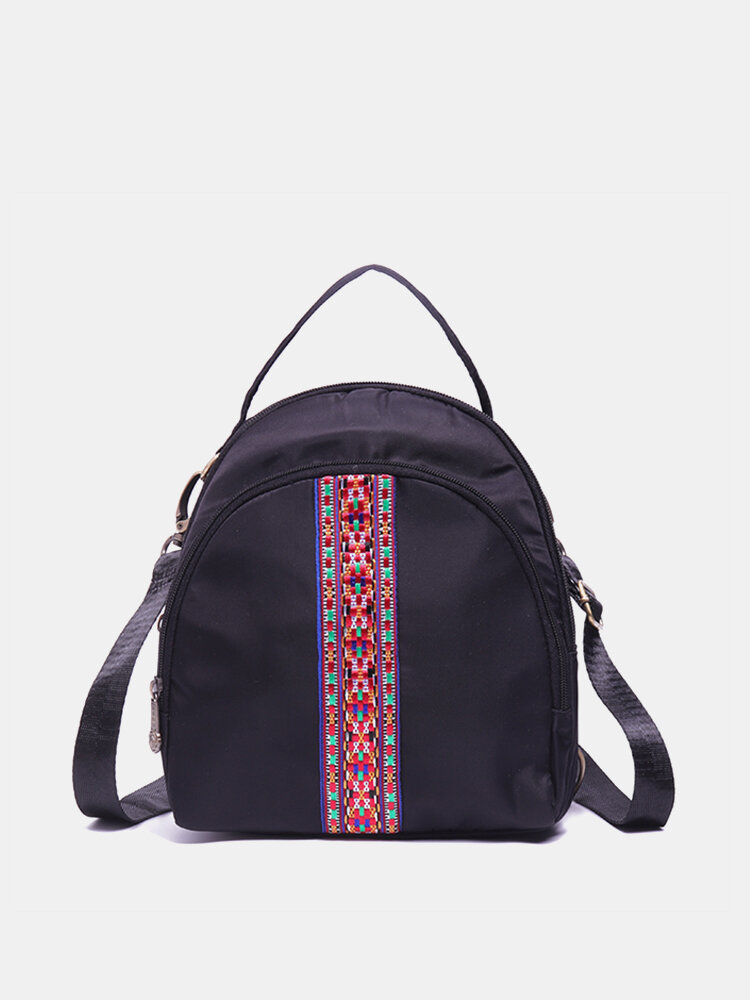 Brenice National Embroidery Shoulder Bags Multifunction Waterproof Crossbody Bags Backpack