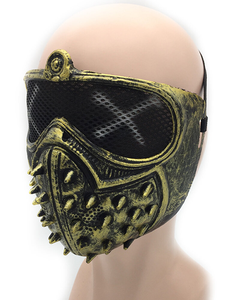 Halloween Punk COS Mask Anime Stage Performance Ghost Step Rivets Death Watch Dog Mask