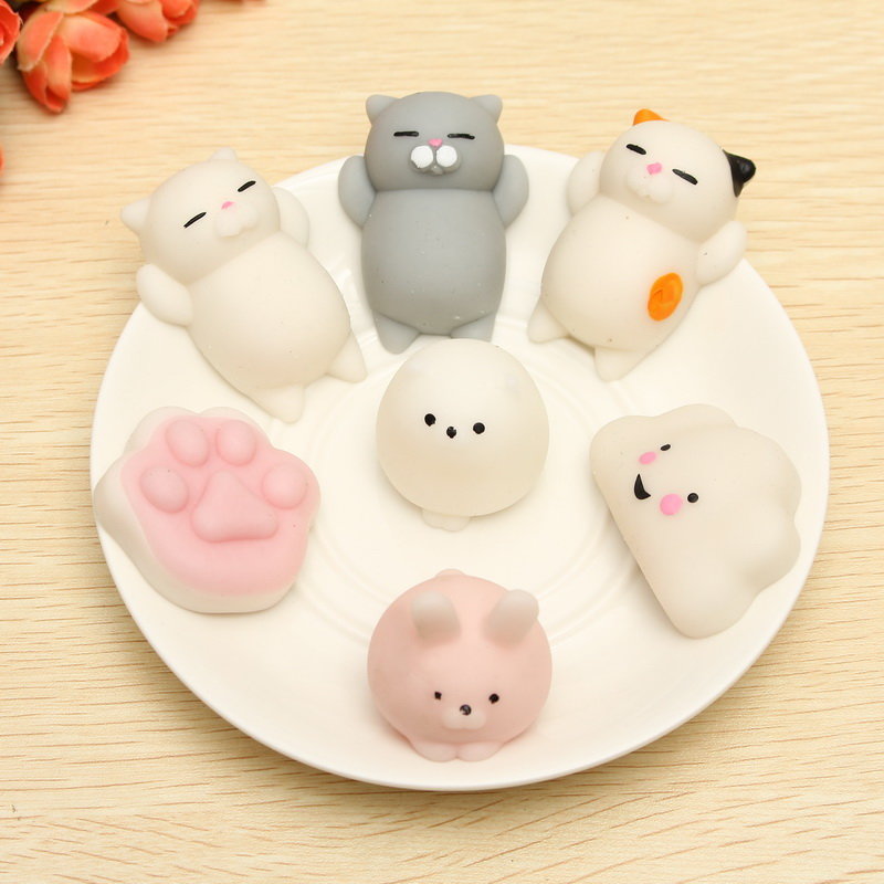 

Mochi Cat Squishy Squeeze Cute Healing Toy Kawaii Collection Stress Reliever Gift Decor, Gray;multicolor;white
