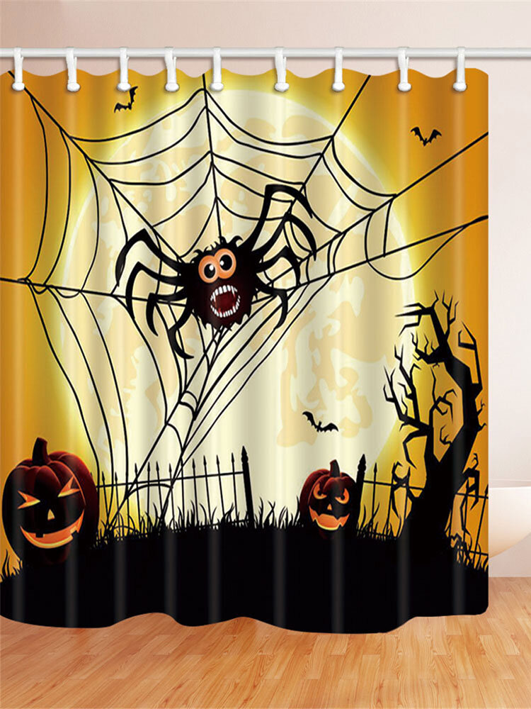 180*180cm 4 Kinds of Halloween Pumpkins Theme Fabric Bathroom Shower Curtain Waterproof Curtains
