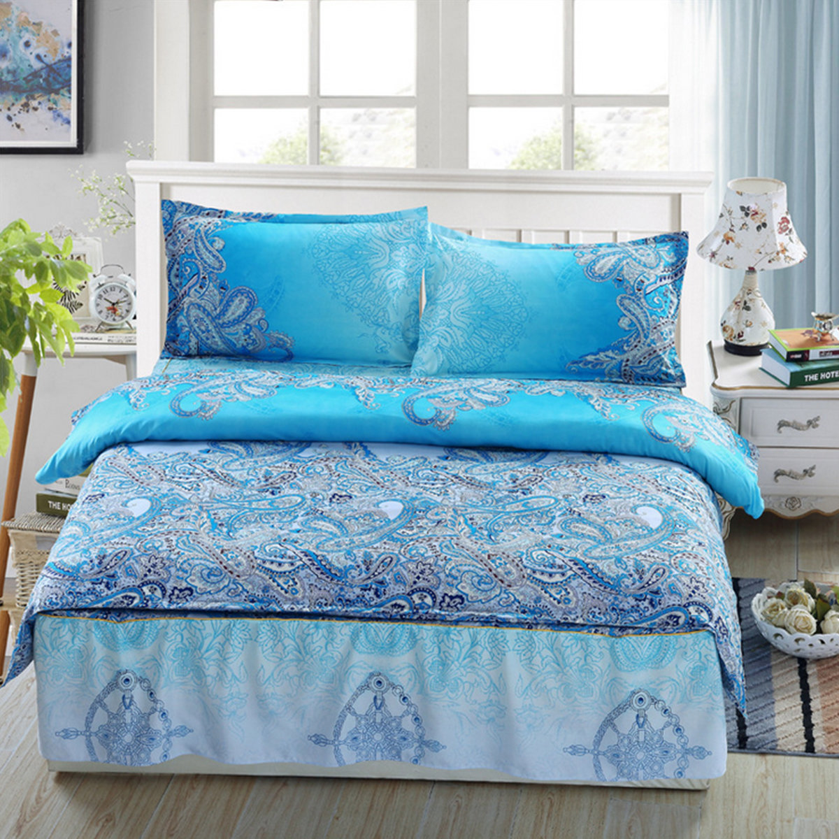 Hot-sale Blue Print Style Queen Size Galaxy Bedding Quilt ...