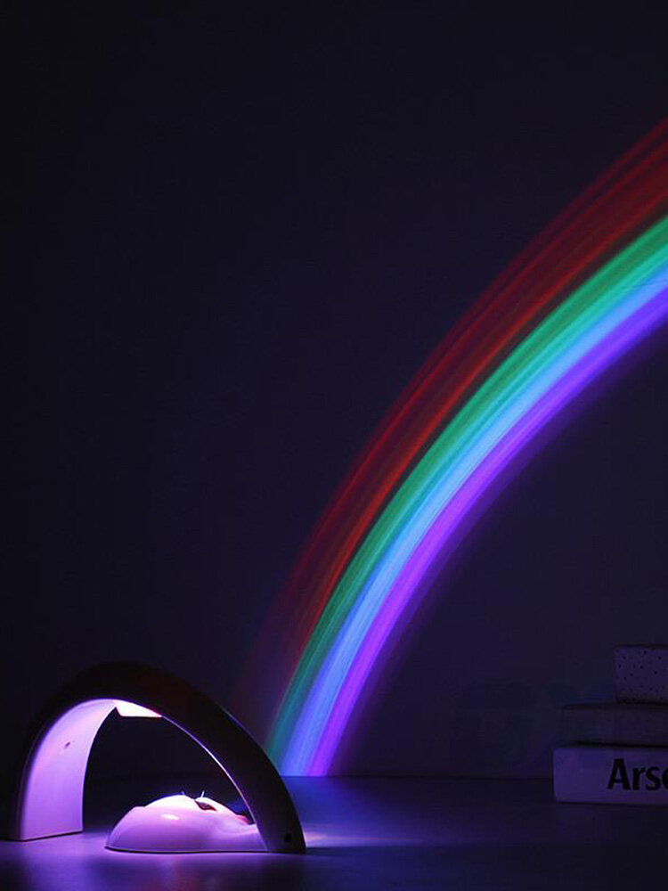 Projector Rainbow Night Light Bedside Lamp Multicolor Light Reflection Bedroom Home Decor