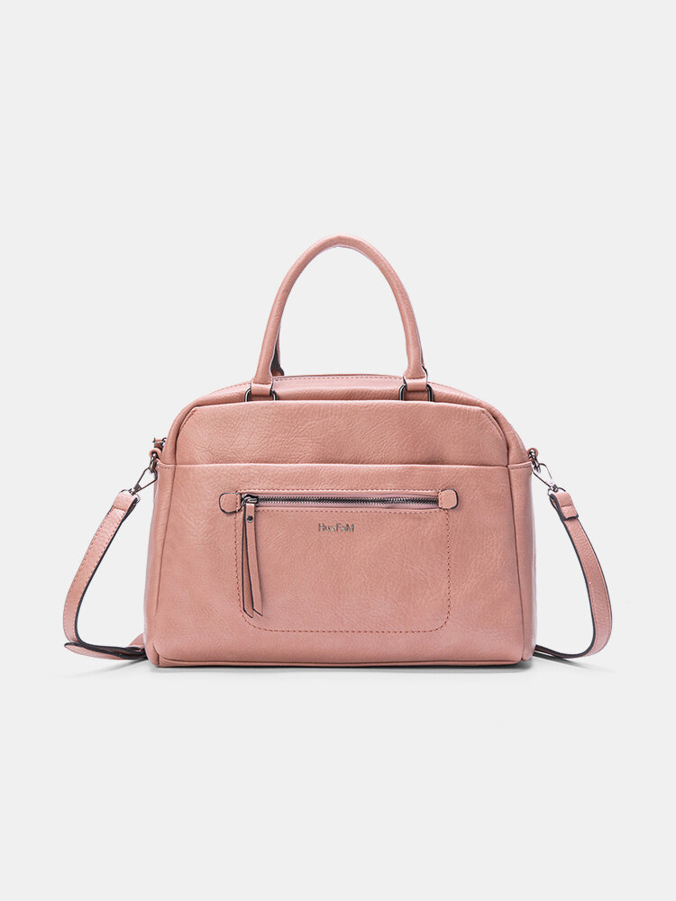 JOSEKO Women's Faux Leather Casual Simple Multilayer ZipperHandbag Crossbody Bag