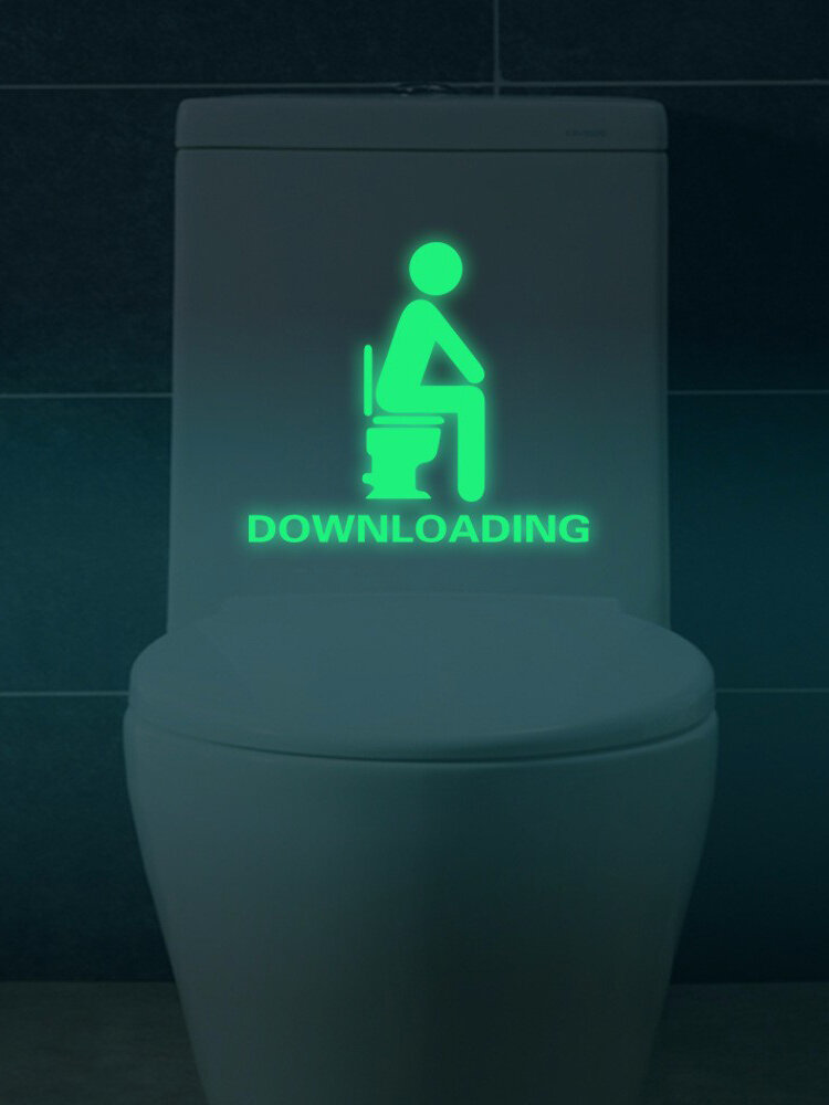 

Fluorescent Glow Toilet Luminous Sticker Room Thinking Downloading Decal Home Decor