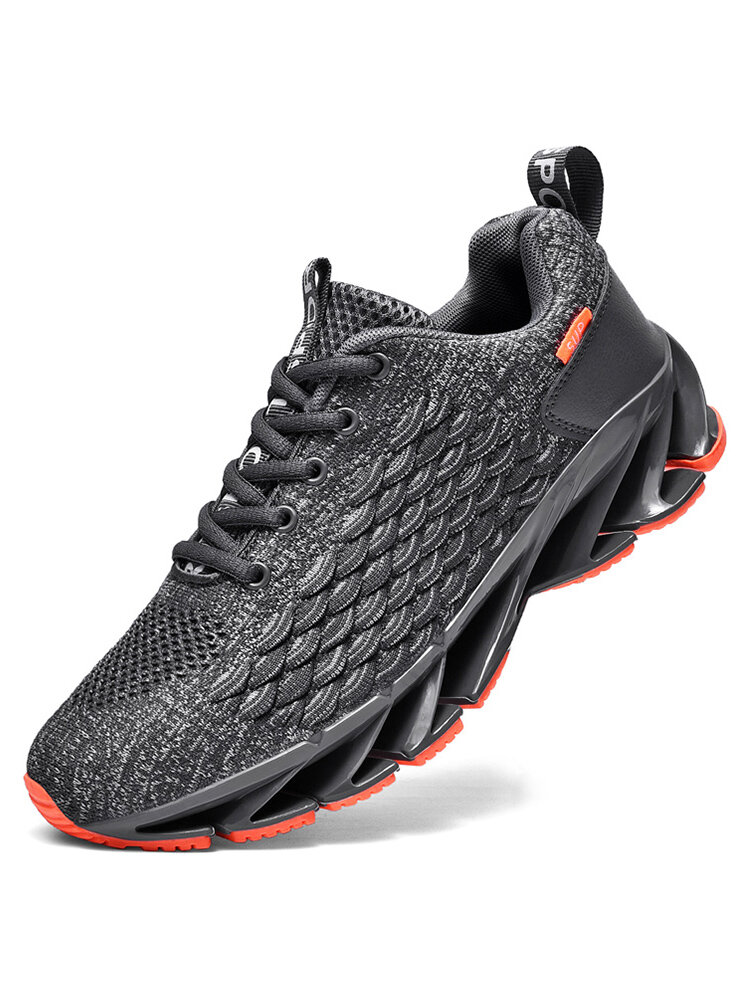 Men Knitted Fabric Breathable Sports Casual Running Sneakers