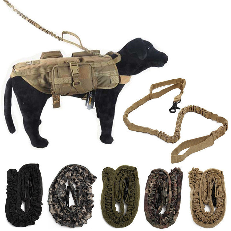 Outdoor Tactical Police Dog Training Leash Strap Elastic Bungee Canine Military