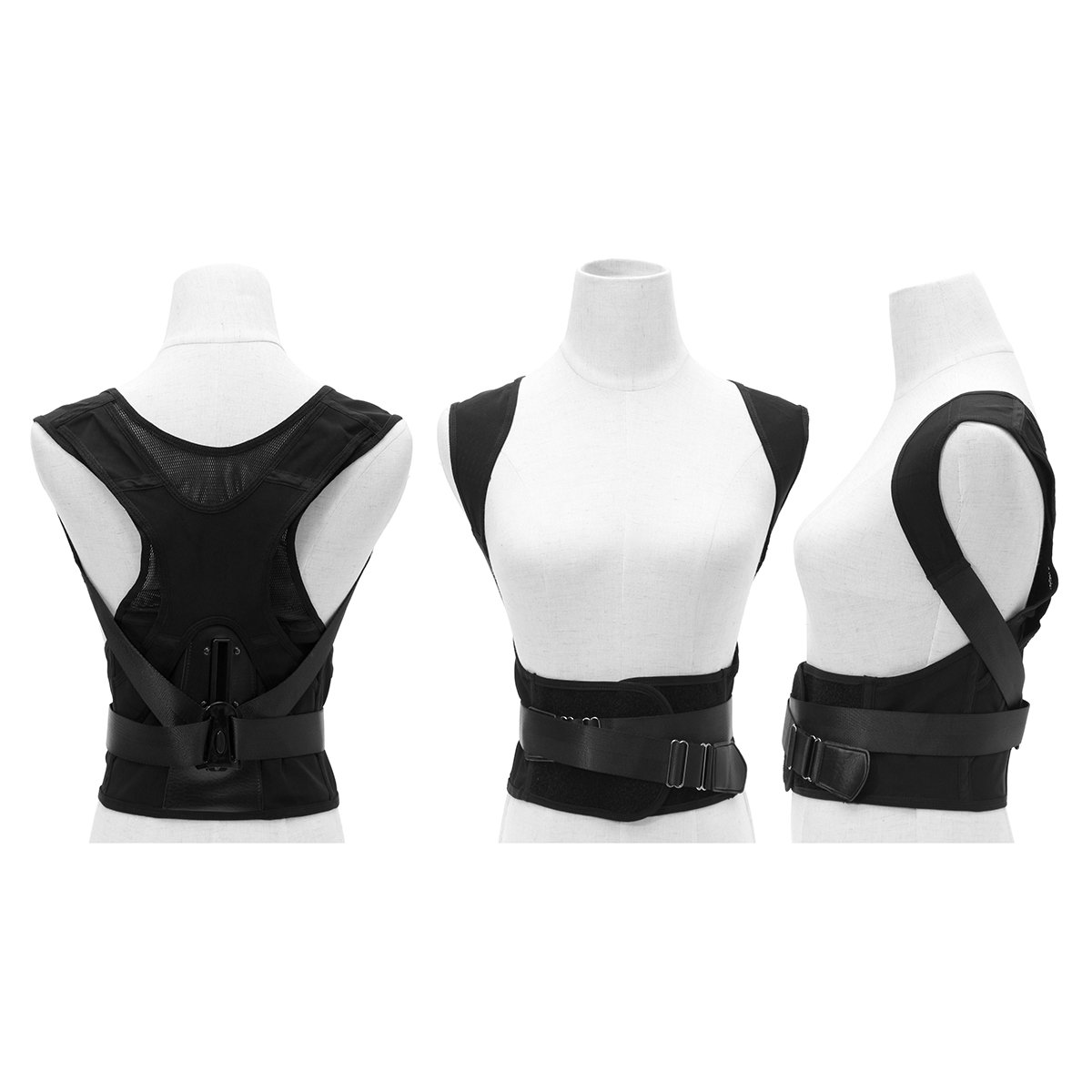 V Posture Corrector Belt Anti-Humpback Spine Brace Adjustable Back Belt  Black Breathable Belt 
