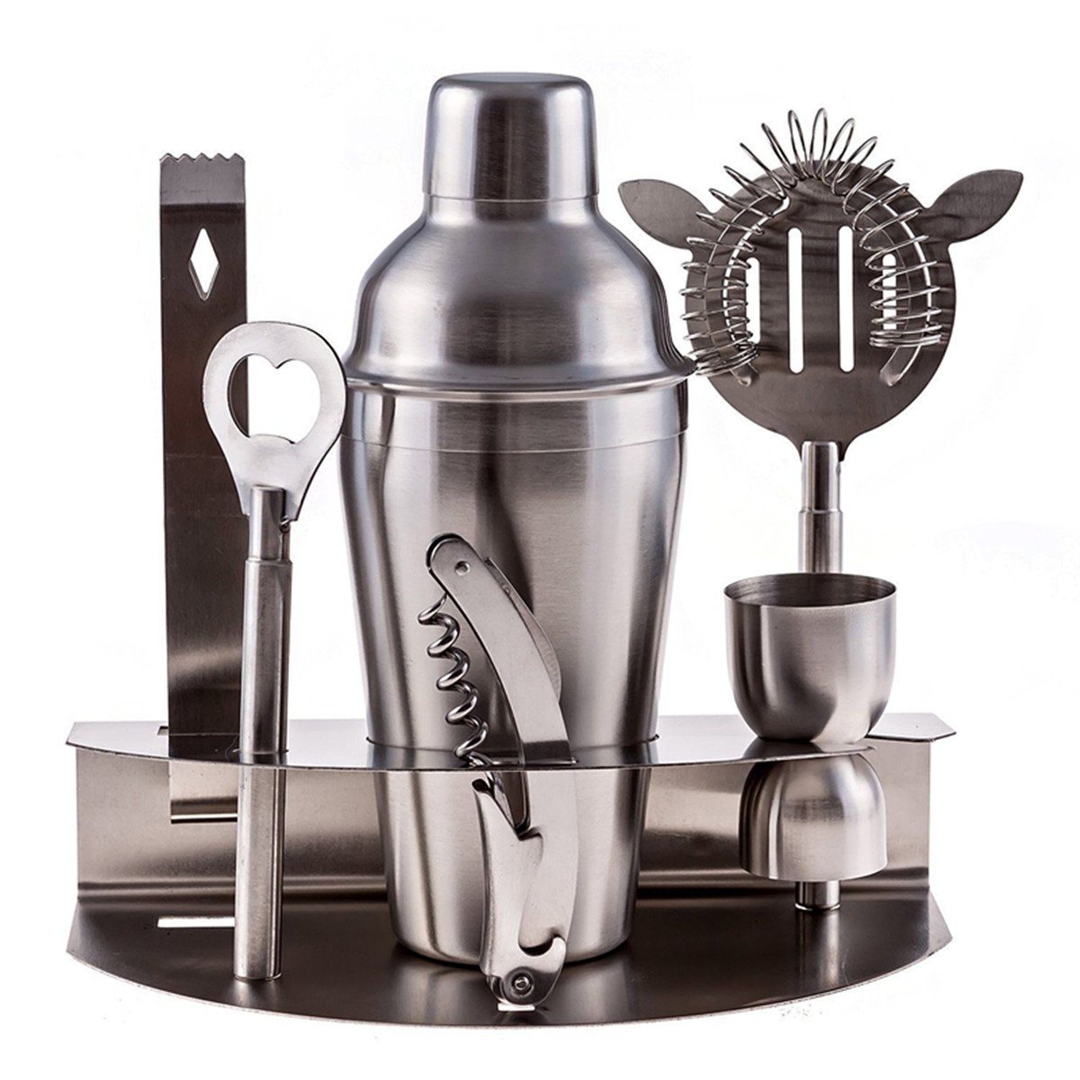 

7PCS Stainless Steel Cocktail Shakers Mixer Drink Bartender Martini Bar Set Tools Kit
