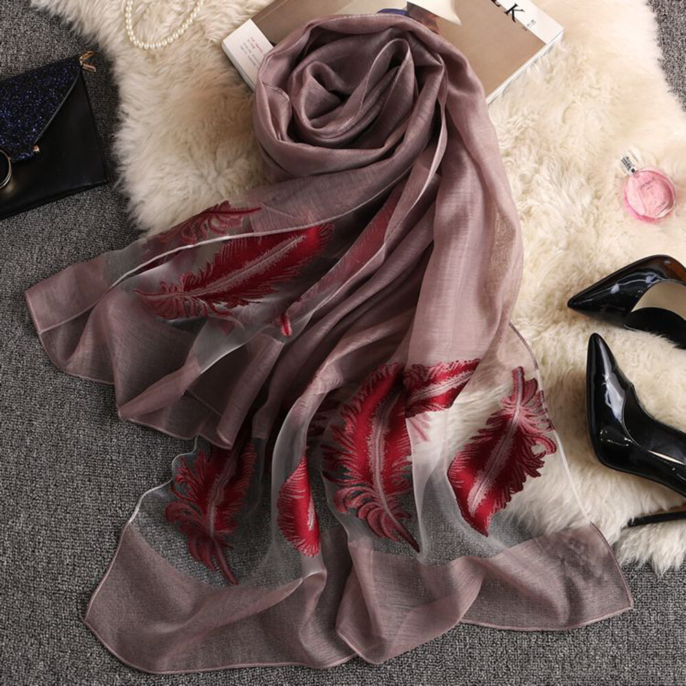 

Women Vogue Voile Breathable Summer Thin Beach Scarf 180*70cm Oversize Shawl, Khaki;pink;green;red;coffee