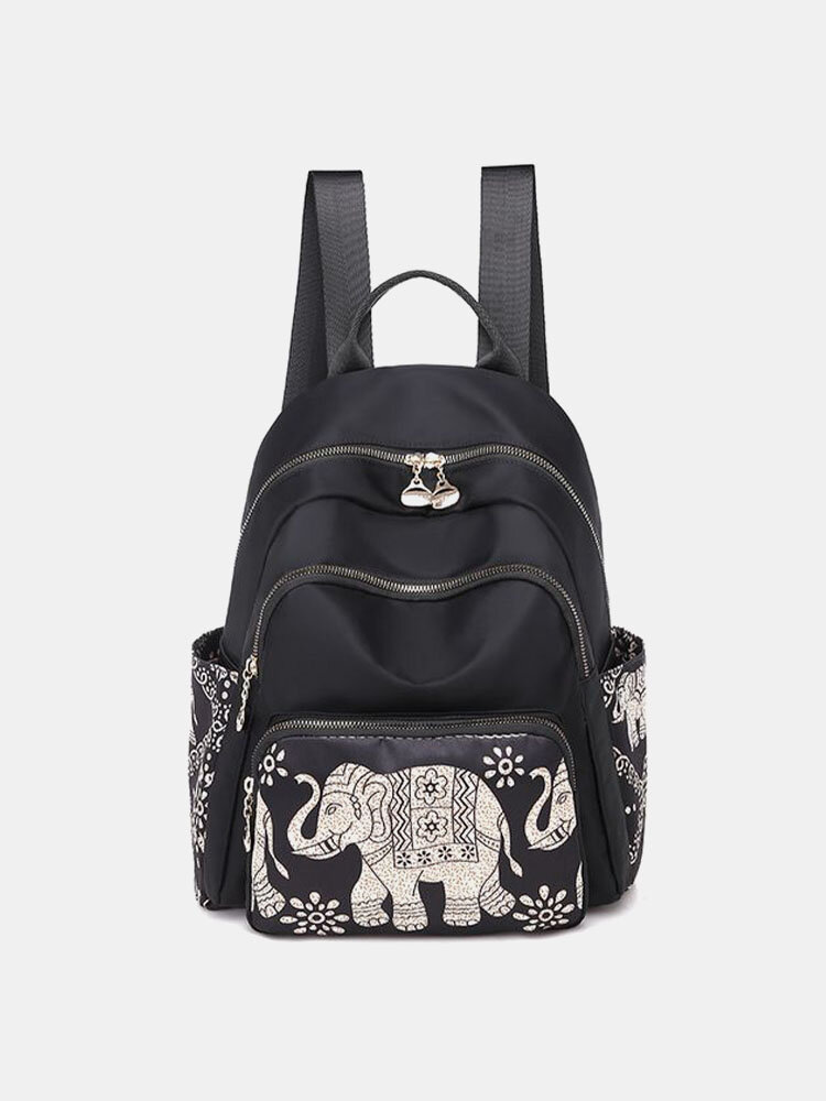 

Waterproof Bohemia Elephant Leopard Print Backpack, Wine red;purple;black;dark blue;#01;#02;#03;#04;#05