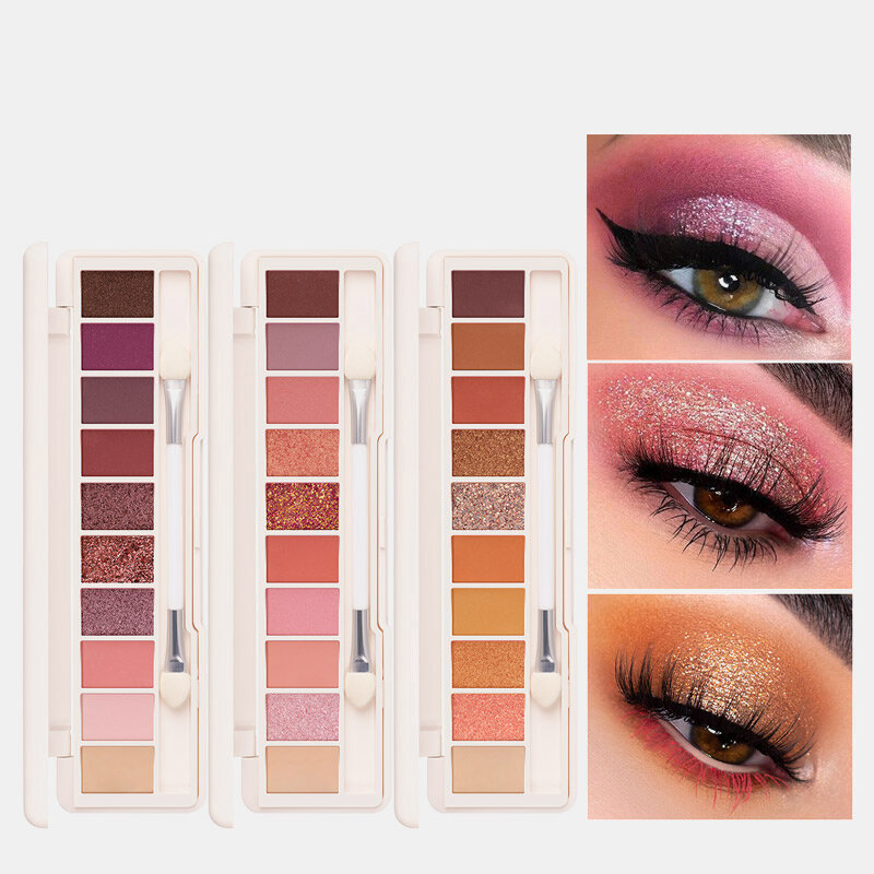 

10 Colors Eyeshadow Palette Conceler Matte Shimmer Glitter Waterproof Eyeshadow Powder, #01;#02;#03