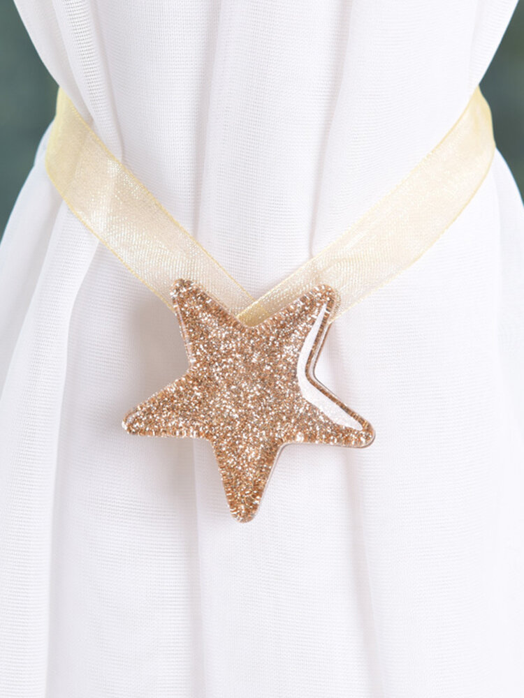 Shining Star Shaped Magnet Ribbon Curtain Tie Concise Style Curtain Buckle 