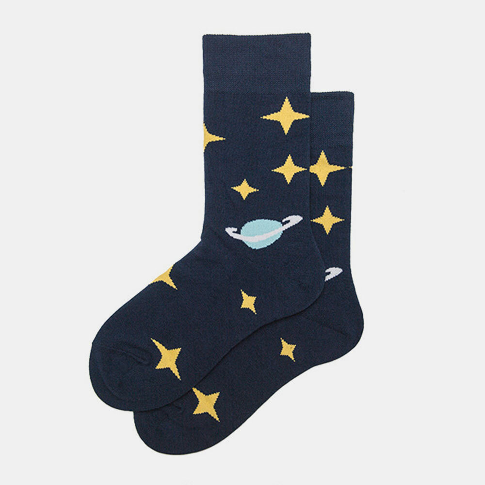 

Socks Male Stockings Female Trend Starry Sky Tube Cotton Socks Street Europe And America, Dark blue;white;black