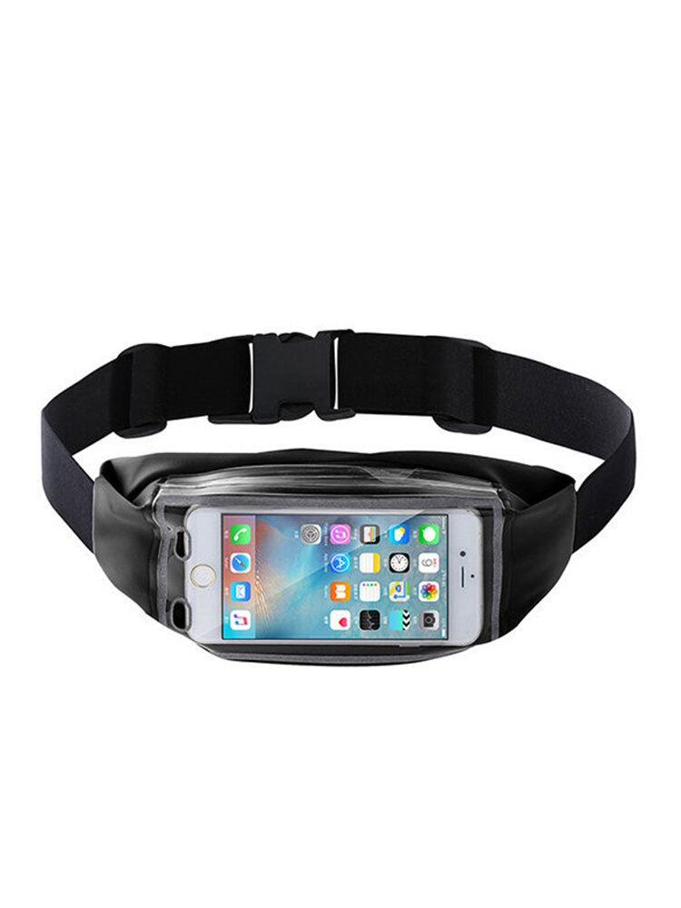 Transparent Sweatproof Waist Bag Touch Screen Waterproof Bag Running Belt for under 6.2 inches Phone