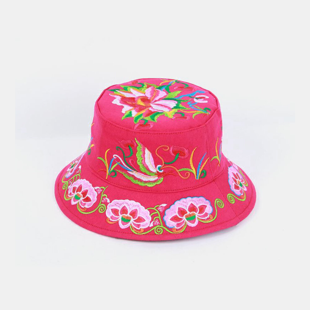 

Embroidered Sun Hat Full Embroidered Ethnic Style Ladies Round Hat Full Hat Embroidered Hat, Black1;rose red;blue1;purple1;black2;red1;blue2;red2;purple2