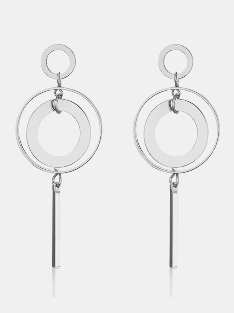 Simple Geometry Earrings Tassel Circle Women Earrings