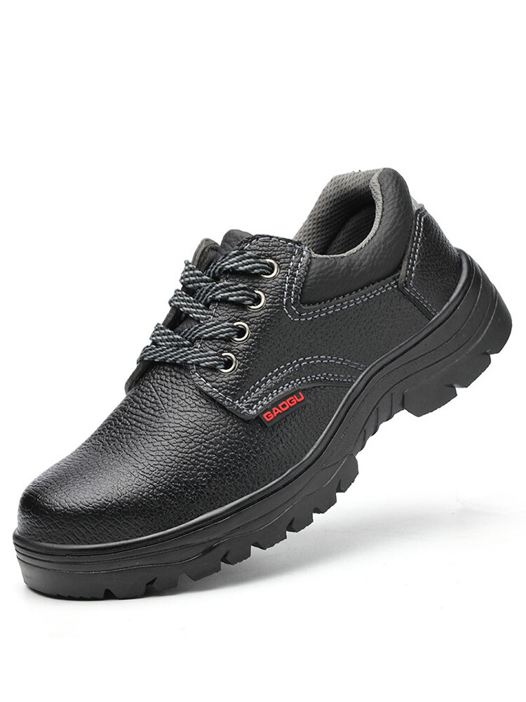 

Men Steel Toe Cap Anti-Smashing Puncture Proof Safety Work Shoes, Black