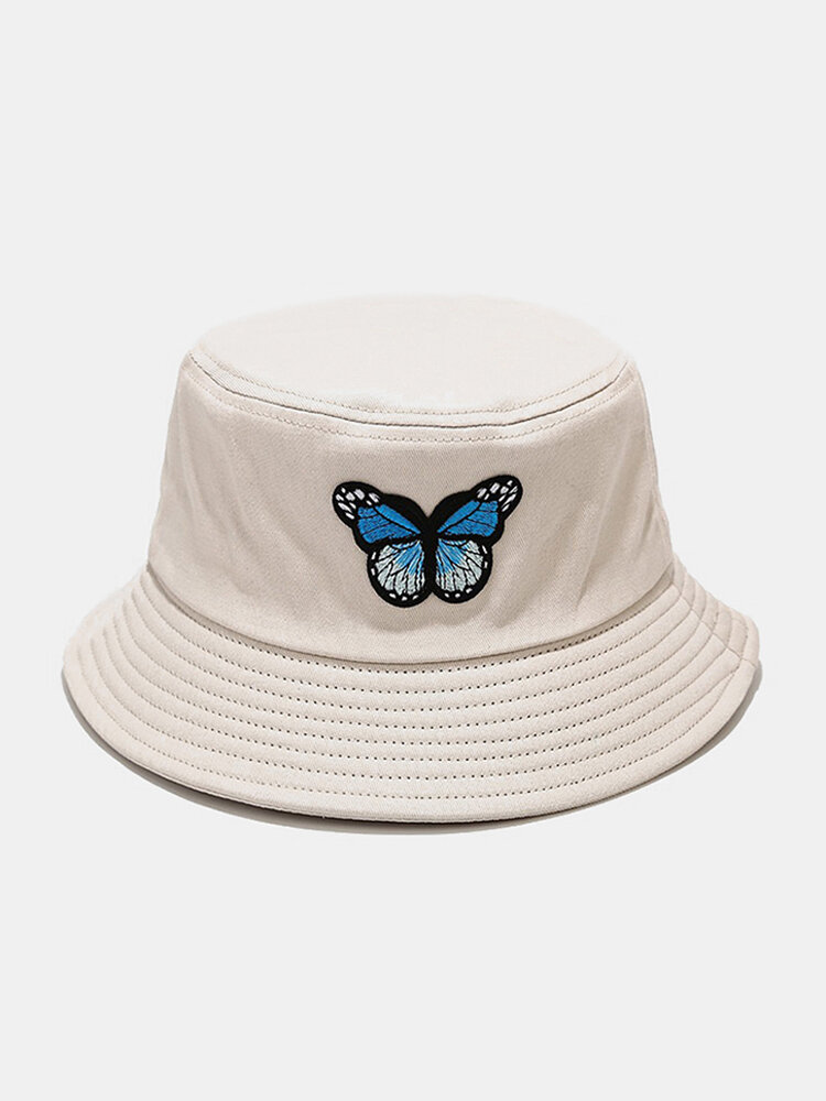 Women & Men Colorful Butterfly Pattern Outdoor Casual Sunshade Bucket Hat