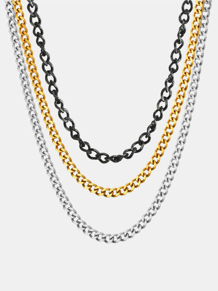 Trendy Hip Hop Chain Stainless Steel Necklaces