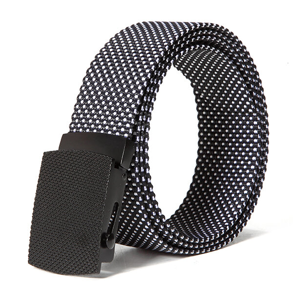 

130CM Mens Casual Comfortable Nylon Dots Smooth Buckle Waist Outdoor Military Tactical Belt, Black;blue;khaki;black&white dots
