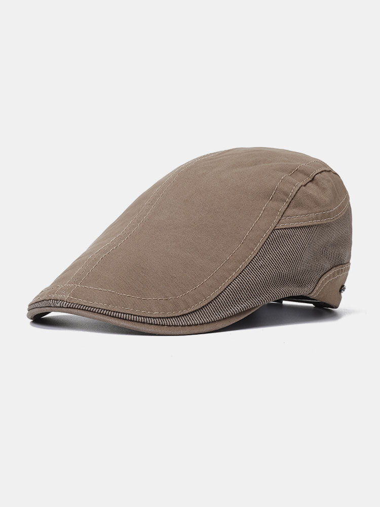 Mens Vintage Comfortable Soft Sunshade Cotton Adjustable Beret Cap Outdoor Travel Hat