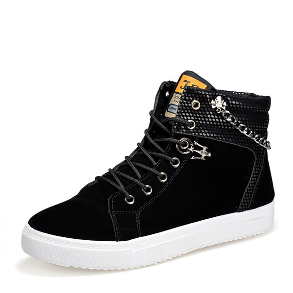 Fashionable Lace Up High-Top Canvas Casual Shoes