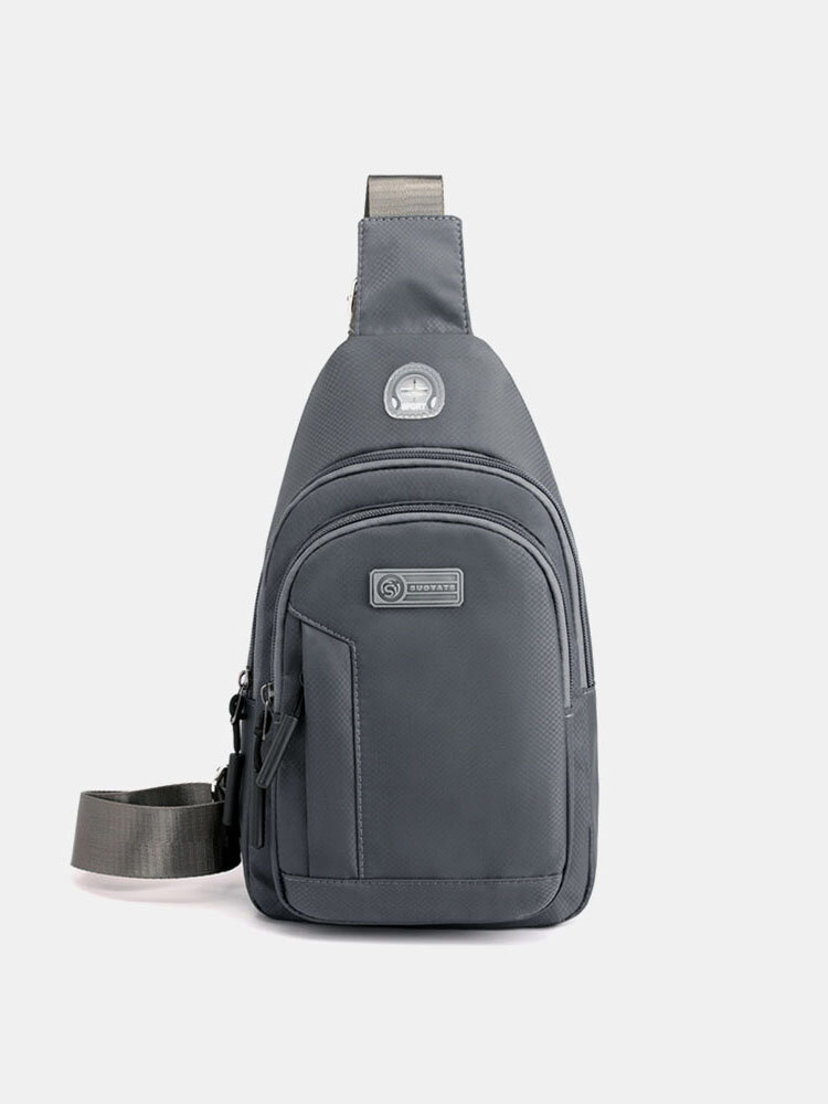

Men Dacron Portable USB Charging Wear-resisting Multi-Layers Waterproof Crossbody Bag Chest Bag Sling Bag, Dark blue;black;gray;army green