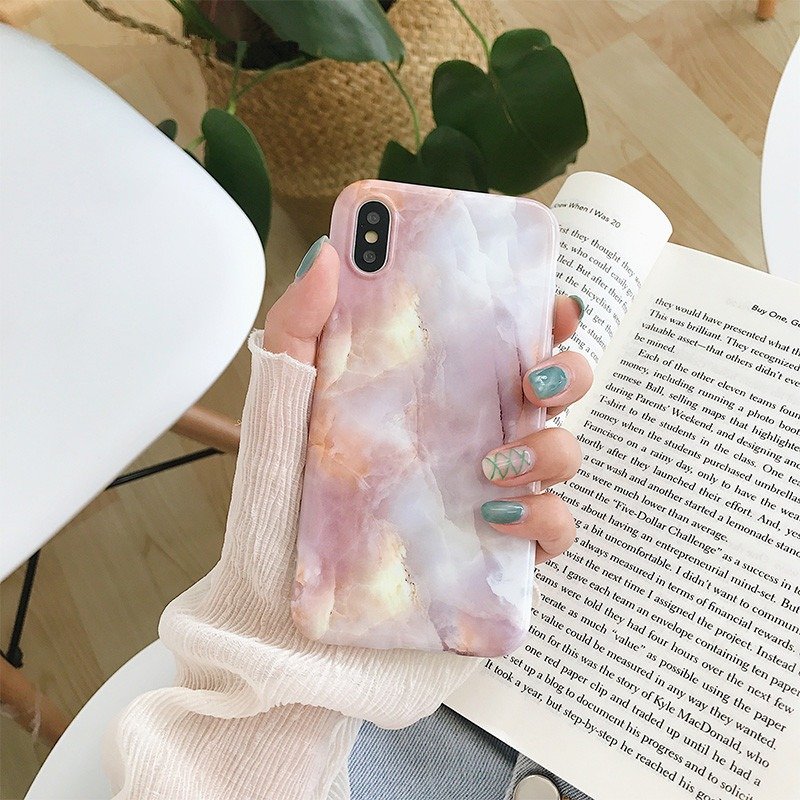 Women Vogue Marble TPU Phone Case Back Cover Anti-fall For iPhone
