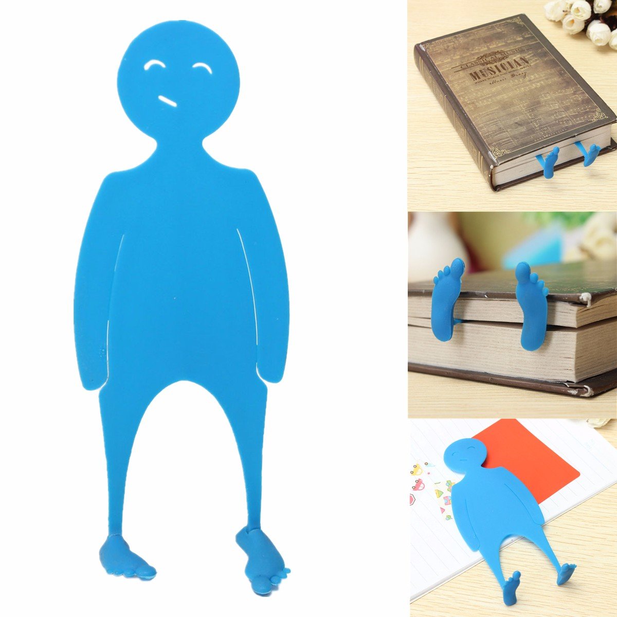 

Creative Blue Cartoon Character Shape Bookmark PE Book Page Marker