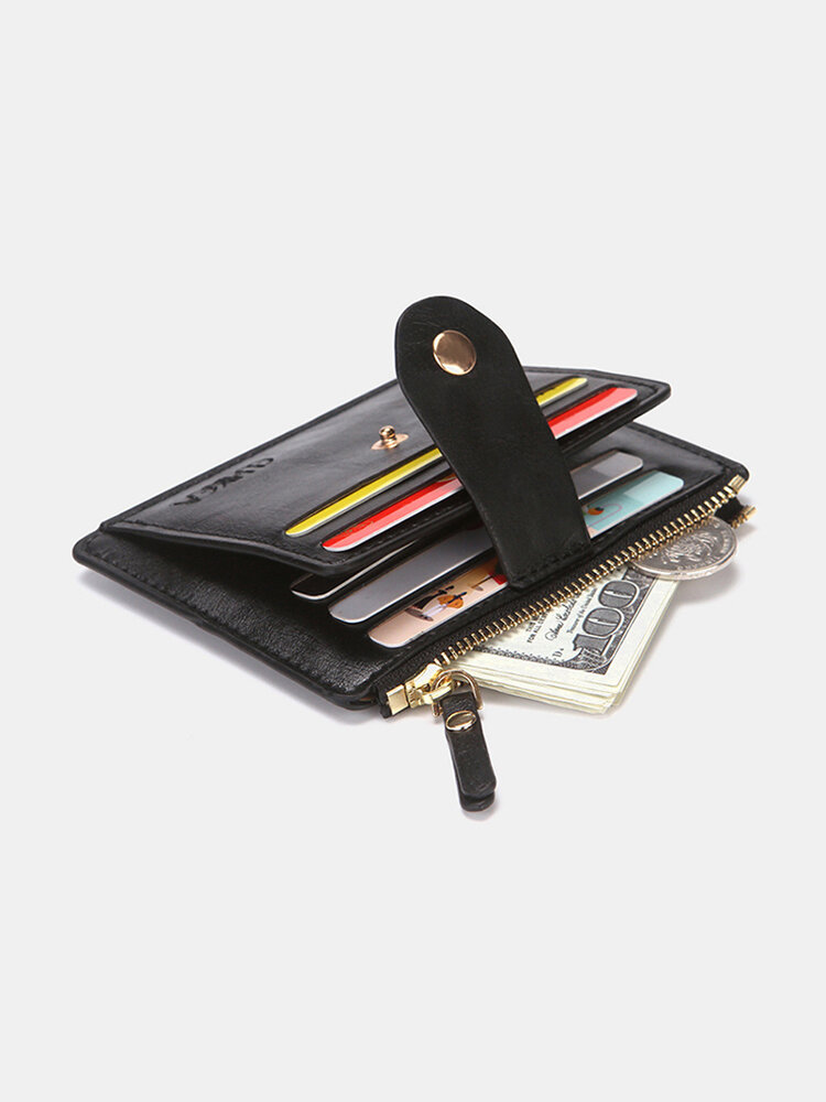 Men Faux Leather Casual Solid Color Multi-Slots Short Wallet Purse