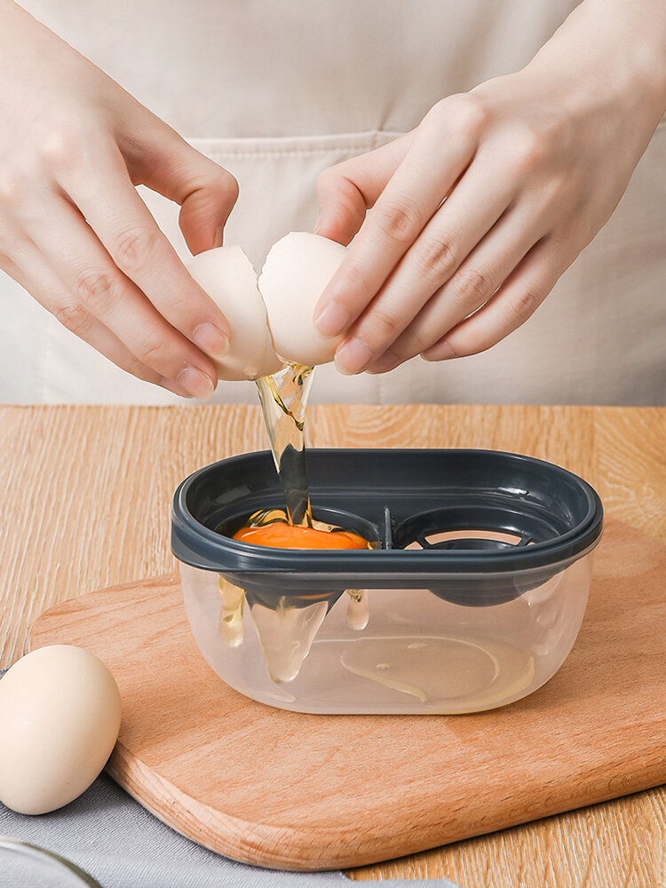 فاصل بيض بشبكة مزدوجة للمطبخ صديق للبيئة أدوات تقسيم صفار البيض أدوات اكسسوارات المطبخ أدوات الطبخ