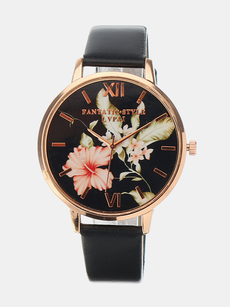 LVPAI Women's Watch Retro Leaves Flower Elegant Watch