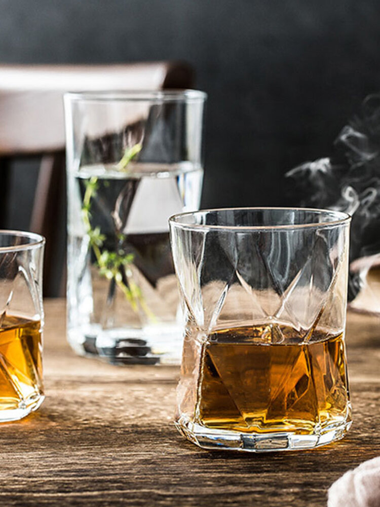 Geometrische farbige Glasschale Hitzebeständige Tee-Saft-Getränk-Whisky-Wein-Schale für Hauptküche