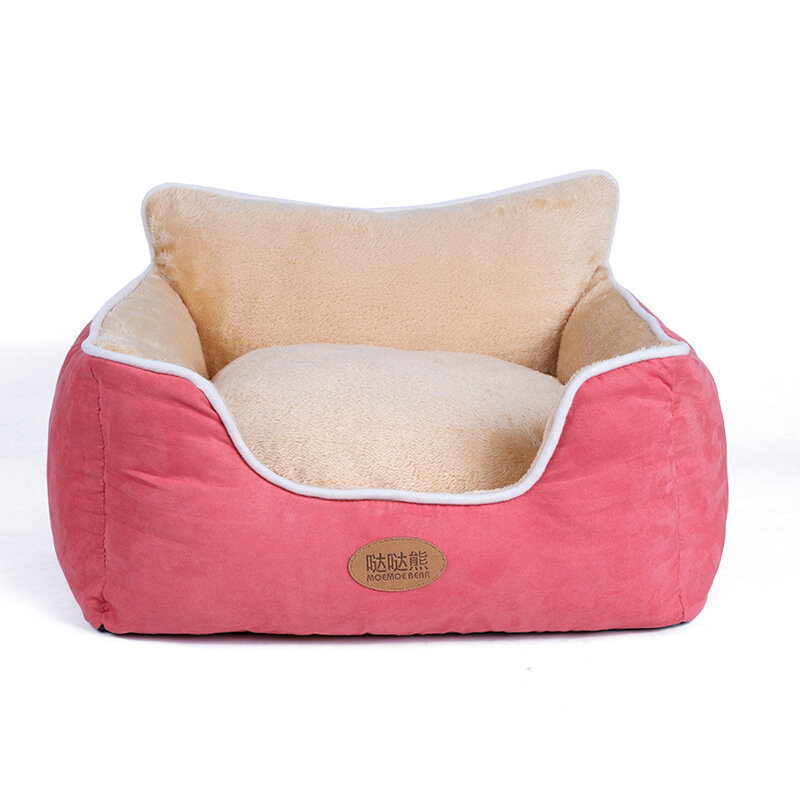3 Colors Short Plush Suede Pet Couch Sofa Bed Dog Cat Winter Warm Sleeping Kennel