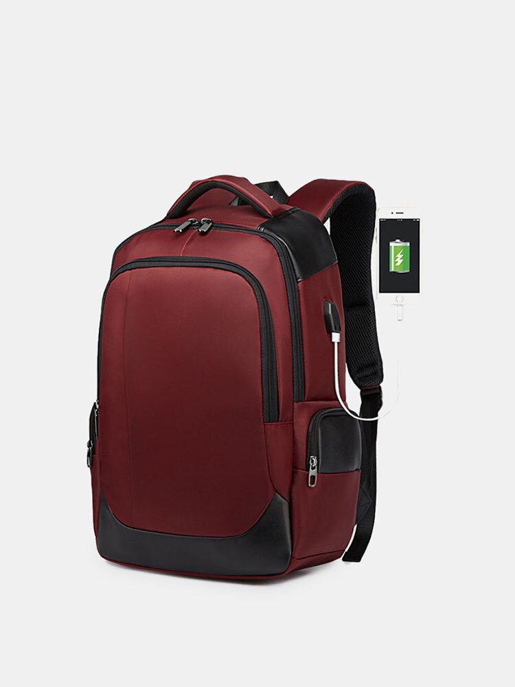 Business Casual Waterproof USB Charging Port Backpack For Men 