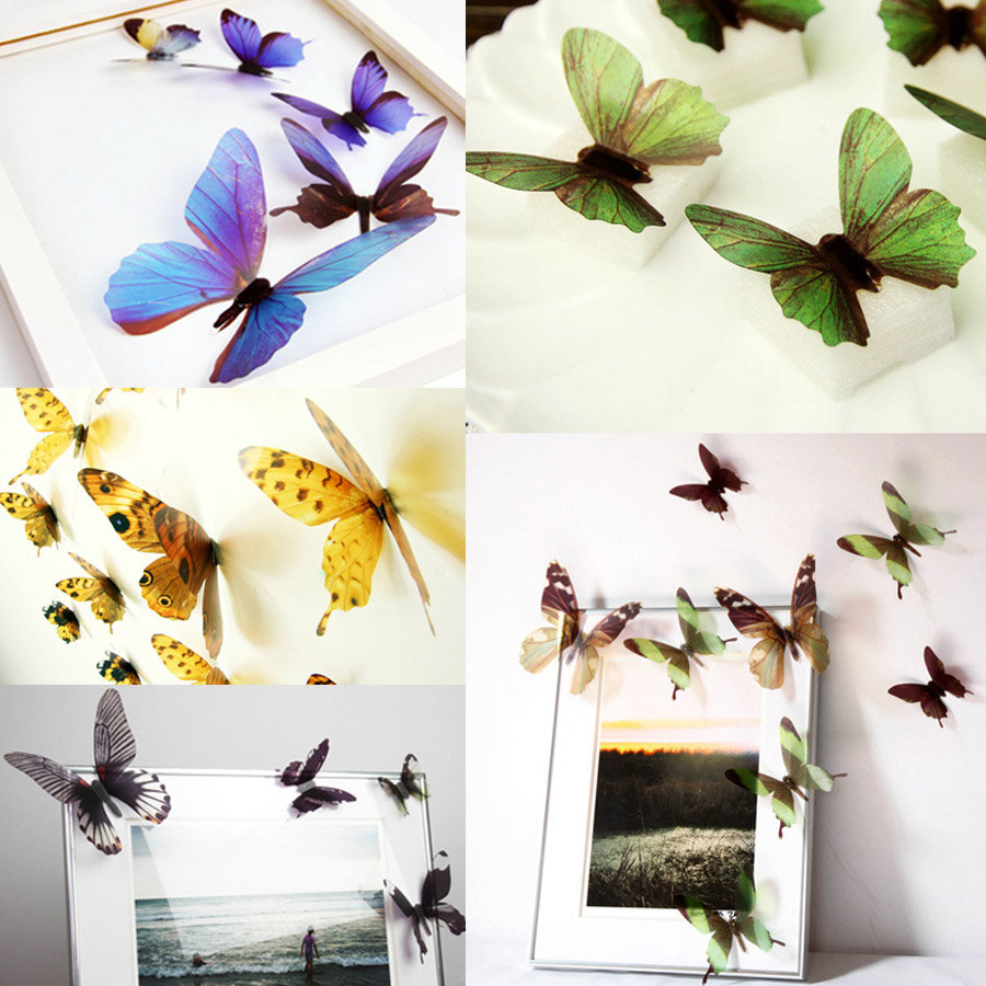 

18Pcs 3D Butterfly Wall Stickers PVC Colorful Paste Home Decor, Purple;red;yellow;green;black