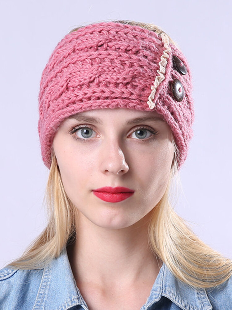 Women Warm Wool Wild Comfortable Headwear Outdoor Travel Home Casual Earmuff Headband