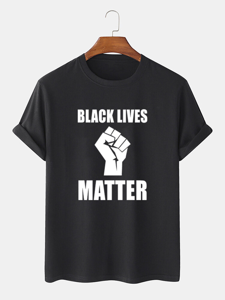 

Black Lives Matter Slogan Shirts 100% Cotton Short Sleeve T-shirts, Black;white;grey;khaki