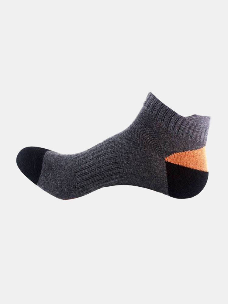 Men's Cotton Breathable Sports Basketball Socks Colors Patchwork Short-tube Socks