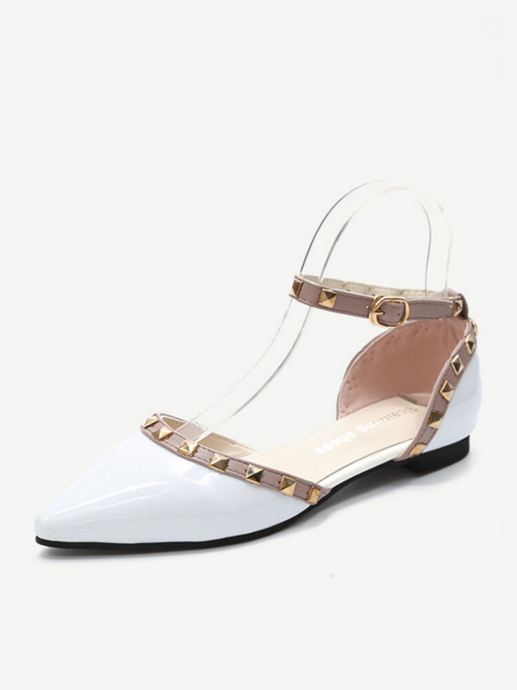 Women Pointed  Buckle Strap Sandals Flat 