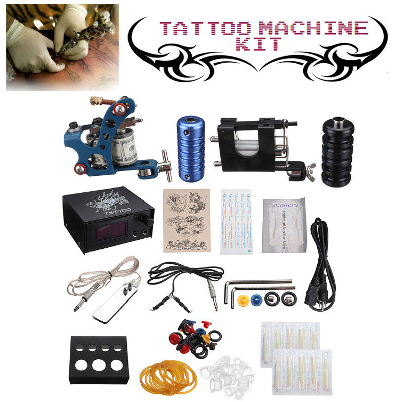Motor Tattoo Machine Tattoo Handle Set Liner Shader Complete Tattoo Machine Ink Kit