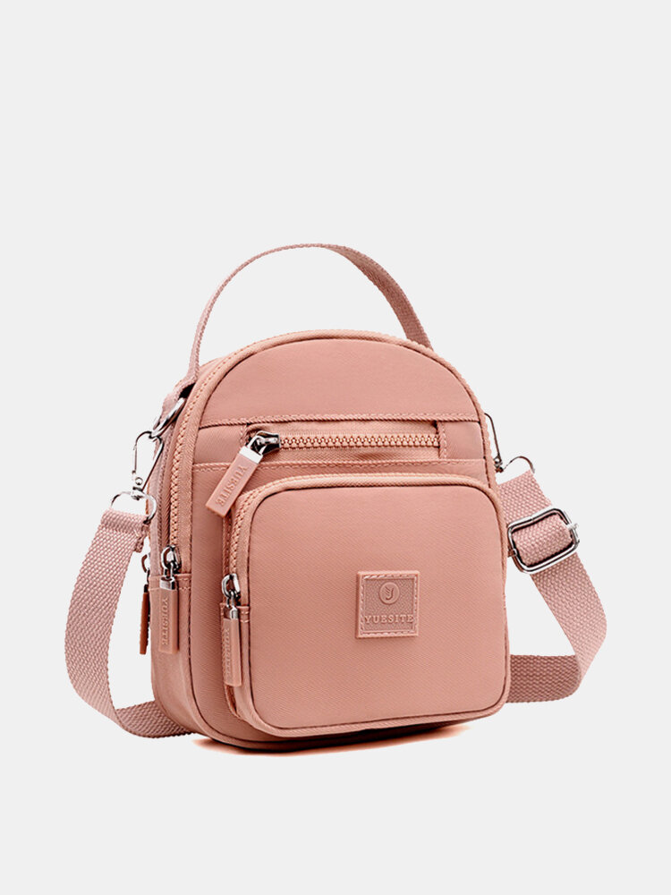 JOSEKO Women's Nylon Simple Fashion Handbag Shoulder Bag Solid Color Lightweight Crossbody Bag