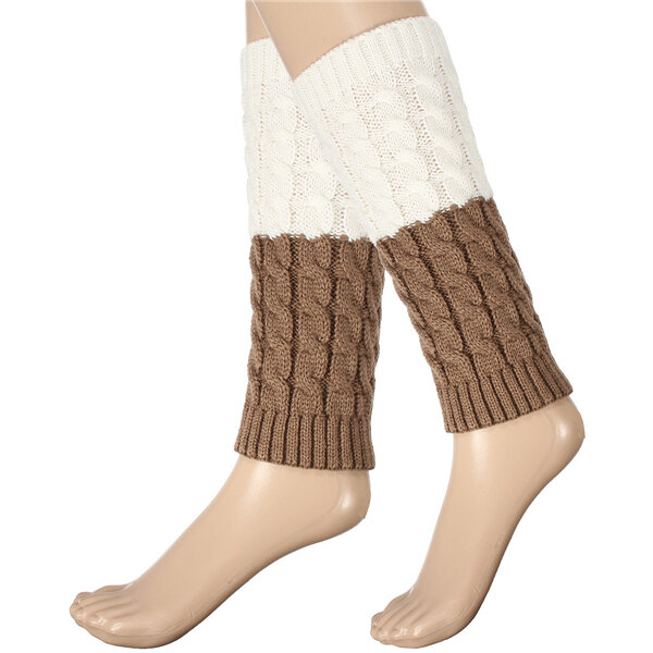 Women Knitted Thigh High Leg Warmers Socks Winter Boot Short Cuff Socks ...