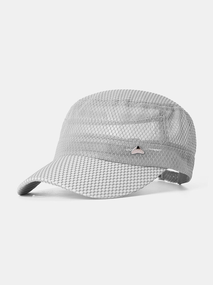 Men Women Summer Mesh Adjustable Flat Hat Outdoor Casual Sports Breathable Visor Cap